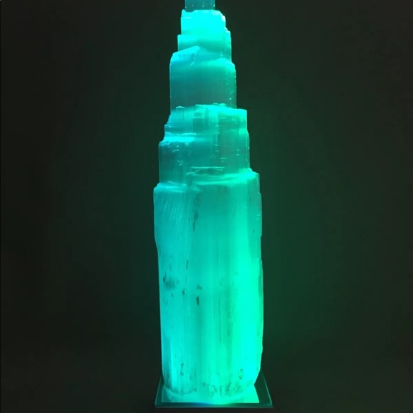 7” Selenite with LED colorful stand - Picture 2 of 7
